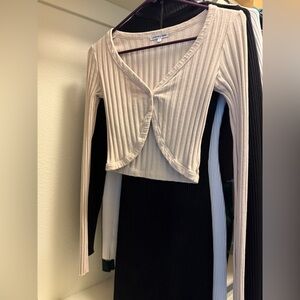 Cotton Citizen Beige Ribbed Top